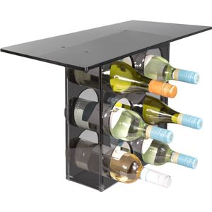 Divino® Wijnrek Doppio solo met rechthoekig blad, wijnrek, acryl, geschikt voor 6 Flessen stijlvolle presentatie voor jouw wijncollectie - veilig en stevig - perfect voor elk interieur