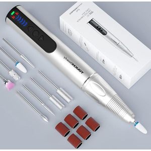 Manicureset Elektrische Draadloze Nagelvijlen Set Dubbele Rotatie Boorset - 8 in 1 Veelzijdige Hulpstukken 5-speed Motor Snelle Rotatie (30000 tpm) AG-2137