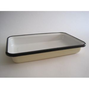 Emaille ovenschaal - 30 x 18 cm - creme