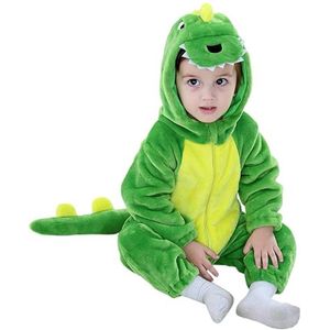 Flanellen Baby Jumpsuit met Kapuze voor Dierenliefhebbers