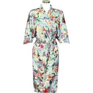 TA-HWA - Kimono Dames - Jade Groen - met Bloemmotief - One Size