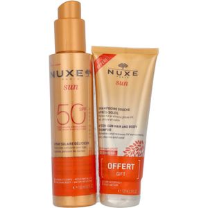 NUXE Sun - Zonnebrandspray Gezicht & Lichaam SPF 50 - 150 ml - After-Sun Shower Shampoo 100 ml