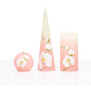 Kaarsen - Set Handgeschilderd - Bloemen - cadeau