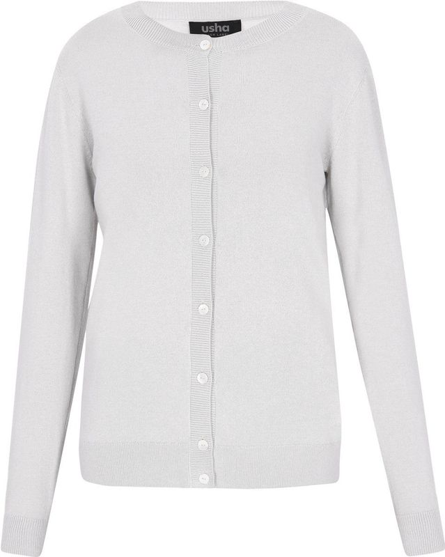 usha - Classic Look - Cardigan - Fitted - Met Ronde Hals - Lange Mouwen