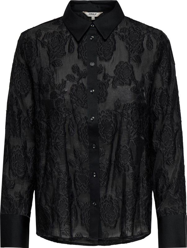 Only - Onlava Ls Shirt Wvn - Blouse - Zwart