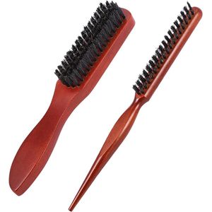 2pcs Smooth Back Haarborstel - Backcombing Borstel Set - Borstel voor Zacht Teasen van Haar - Baardborstel voor Mannen - Haarstyling Tool voor Kammen