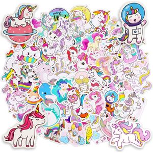 100 Stuks Leuke Cartoonstickers - Waterdichte Trendy Esthetische Stickers Voor Laptop Auto Plakboek Telefoon Skateboard Computer Muurraam Kinderen Meisjes Jongens Volwassenen Geschenken (Eenhoorn)