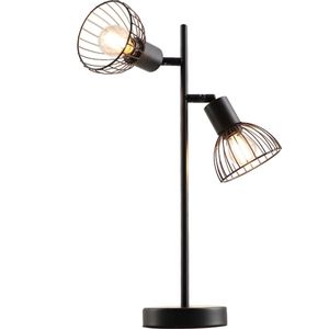 Olucia Bram - Industriële Tafellamp - Metaal - Zwart