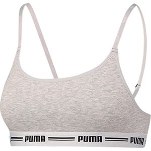 Puma - Iconic Casual Bralette - Katoen Stretch Top - XS - Grijs