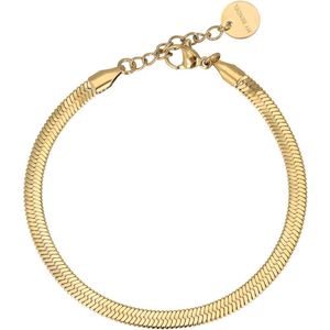 My Bendel Goudkleurige snake armband - Goudkleurige snake armband - Met luxe cadeauverpakking
