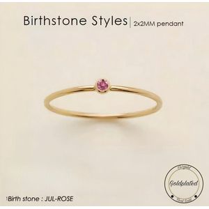 Soraro Birthstone Ring | Juli |17mm | Goldplated | Goudkleurig | Cadeau Voor Haar | Cadeau Voor Vriendin | Verjaardag Cadeau |