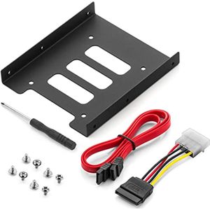 Montageframe voor 2,5"" Harde Schijven naar 3,5"" Adapter - Beugelrails met Schroeven en SATA-kabel