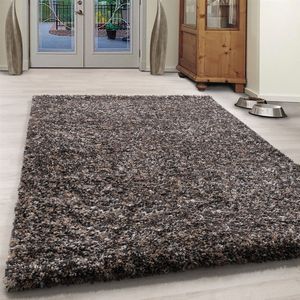 Flycarpets Lorium Vloerkleed - 80x300 cm - Taupe/Grijs/Beige - Hoogpolig Loper