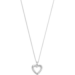 The Jewelry Collection Hart Ketting - 925 zilver - 45cm