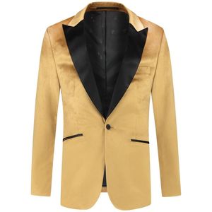 GENTS - Dinnerjacket velvet - Polyblend - Goudbruin - Maat 46/46