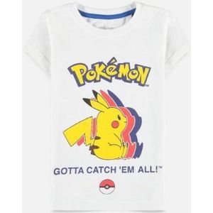 Pokémon - Silhouette Kinder T-shirt - Kids 146 - Wit