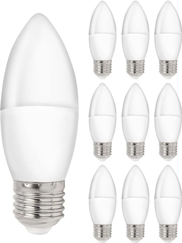 Spectrum - LED Kaarslamp E27 - Warm Wit - 1W - 230V - 90 Lumen - Ø37mm - 10 stuks