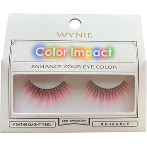 Wynie - Nep Wimpers - Valse Wimpers - Fake Lashes - Roze Zwart - 1,7 cm. lang - Zonder lijm - 1 Paar - UA153417