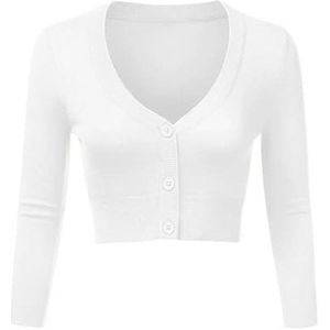Elegant Gebreid Damesvest - Korte Bolero met V-Hals en Lange Mouwen