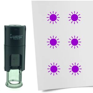 CombiCraft Stempel Zon 10mm rond - paarse inkt