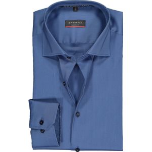 ETERNA modern fit overhemd - superstretch lyocell heren overhemd - midden blauw - Strijkvriendelijk - Boordmaat: 39