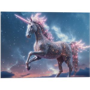 Vlag - Eenhoorn - Dier - Lichtjes - 40x30 cm Foto op Polyester Vlag