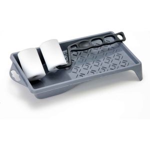 Roller-lak- 5 en 7 cm- kunststof beugel in verfbakje- 2 stuks