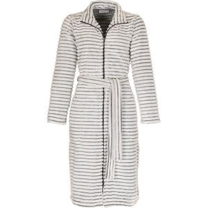 Pastunette - Dames Badjas - Lichtgrijs - Fleece - Met Rits