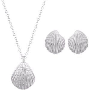 schelpen sieradenset - zilverkleurig - ketting - armband - dames - cadeau voor vrouw - Liefs Jade