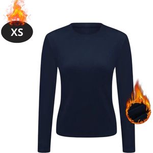 Bovista Thermokleding Dames - Thermoshirt - Polyester - Winter - Lange Mouwen - Marineblauw - XS