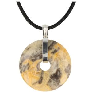 Agaat crazy lace donuthanger 30 mm aan koord