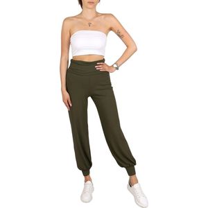 Geribbelde donkergroene broek van John Zack / M-L