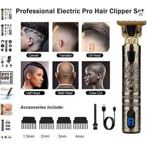 Shopfinity - Tondeuse Mannen - Tondeuse Hoofdhaar - Inclusief 4 Opzetstukken - Baardtrimmer en Haartrimmer Mannen - Usb Oplaadbaar