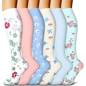 6-pack koperen compressiekousen voor de bloedsomloop van vrouwen en mannen - beste ondersteuning voor hardlopen, verpleging en sport (L-XL)