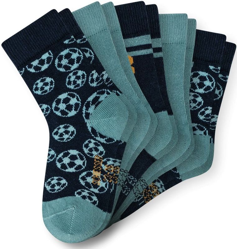 SCHIESSER - Stars - Huissokken - Nachtblauw/Smaragd - 5 Pack