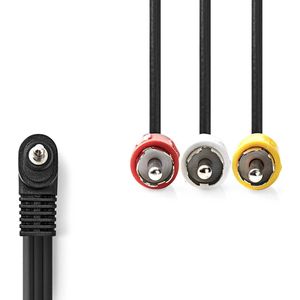 Nedis Audio-Videokabel - 3,5 mm Male - 3x RCA Male - Vernikkeld - 1.00 m - Rond - PVC - Zwart