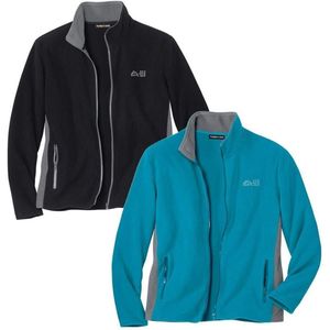 ATLAS FOR MEN - Set van 2 tweekleurige fleecevesten Atlas® - Heren - Verkrijgbaar in grote maten - XXL