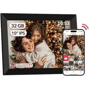 Digitale Fotolijst 10,1 inch WiFi Touchscreen IPS LCD 1280x800 Resolutie 32 GB Geheugen Draadloos Delen Automatische Rotatie Cloud Fotolijst
