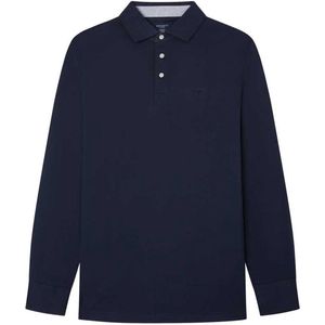 Hackett Pima Cotton Polo Met Lange Mouwen Blauw XL Man