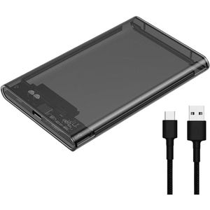 Allecto Plus - Externe Harde Schijf Behuizing SATA naar USB 3.1 Tool-Free - Transparant - SSD en HDD 7/9,5 mm - UASP SATA-ondersteuning