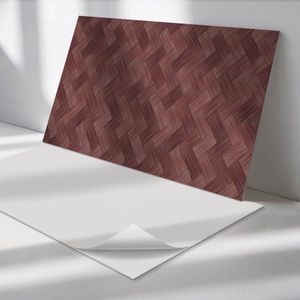 Wallfluent Vinyl Wandpaneel - Houten vlechtpatroon Zelfklevende Wandbekleding - 120 cm x 60 cm - Bruin Vinyl Wandpaneel - 1 stuk - Rechthoekig Wandbekleding Vinyl - Texturen Wandpaneel - Wandpaneel PVC - Wandpaneel Keuken en Badkamer
