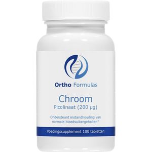 Chroom Picolinaat - 200 µg - 100 tabletten - balans bloedsuiker - normale stofwisseling - vegan