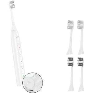 Hoco - Elektrische Tandenborstel - Wit - 4 Opzetborstels - Oplaadbaar via USB-C
