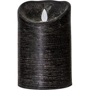 Led Kaars Zwart - PTMD LED Light Candle rustic black moveable flame - Large - diameter 10cm - 15 cm Hoogte
