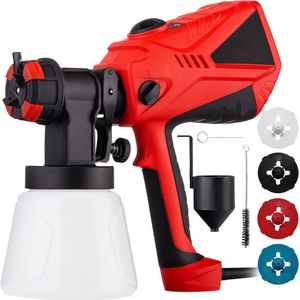 JMZR® Verfpistool - Verfspuiten Electrisch - Verfspuitpistool - Verf Sproeier - Rood