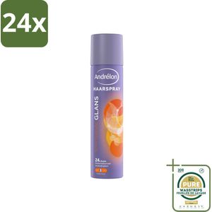 Andrélon - Glans - Haarspray - 250 ml - Voordeelverpakking - 24 stuks - Langdurige fixatie - Anti-pluis