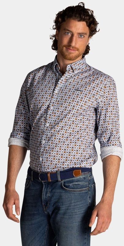 NZA - Blauw - Katoenen Overhemd - Met Print