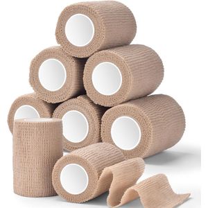 Khaki 8 Roll Zelfklevende Bandage Wrap 2.95 Inch Breedte x 5 Yards Cohesieve Tape voor Tattoo Eerste Hulp Sport Pet Tattoo Supplies