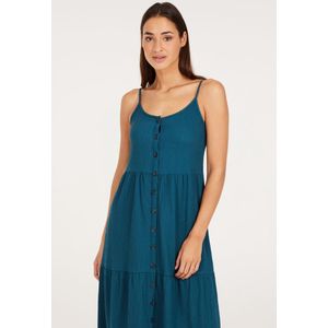 Protest Prtcocoas – Lange jurk Dames – Verstelbare bandjes – Knoopsluiting – Raku Blue