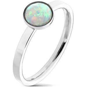 Ring Dames - Ringen Dames - Ringen Vrouwen - Zilverkleurig - Zilveren Kleur - Ring - Modern met Steentje - Glaze